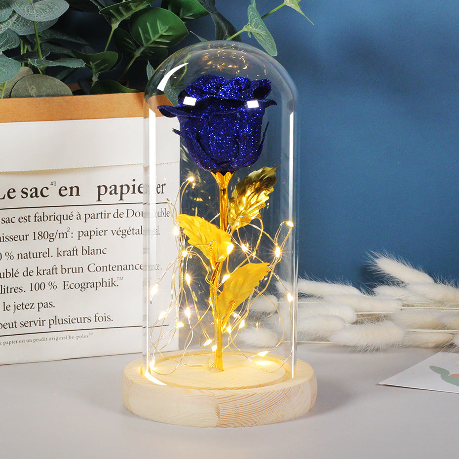 "Eternal Rose Flowers LED Light in Glass Cover - Perfect Day Valentine's Day Gift for Girlfriend"