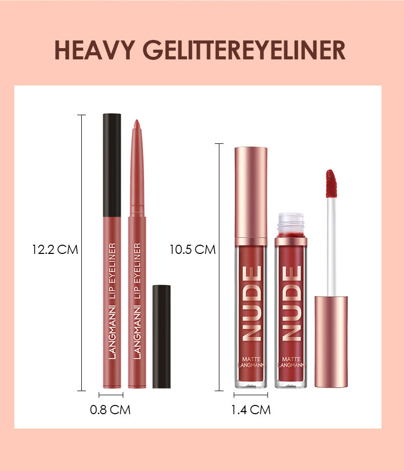 "12-piece Waterproof Matte Lipstick Set: 6 Lipsticks, 6 Lip Liner Pens - Available Now!"
