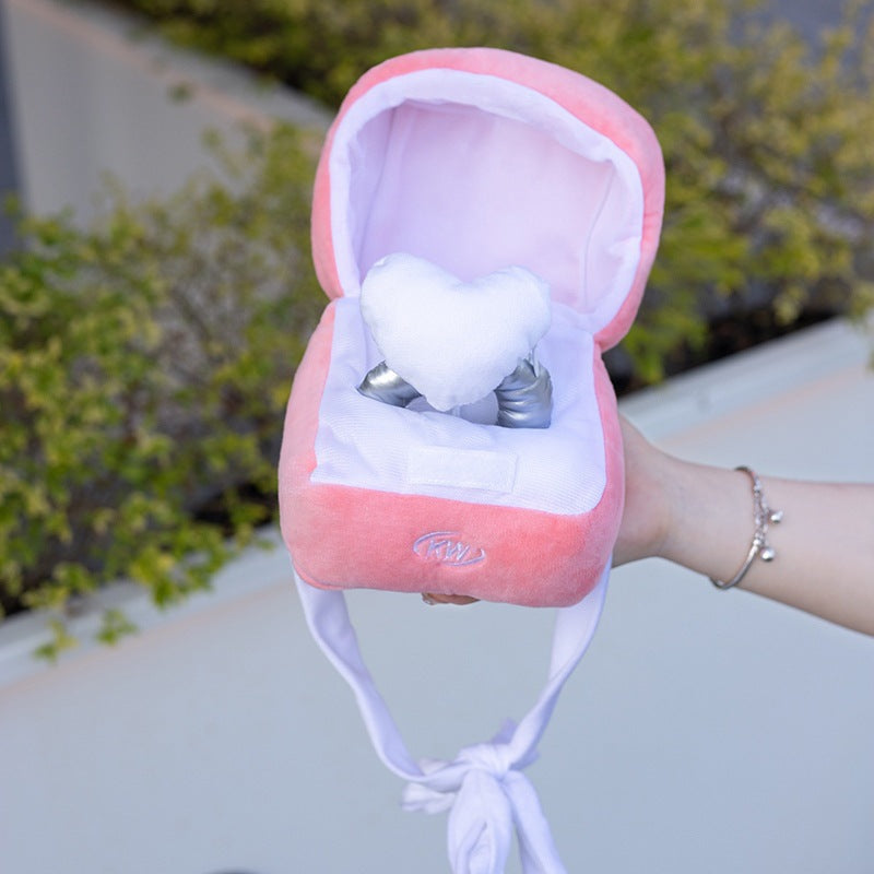 Adorable Pink Plush Ring Box - Perfectly crafted for a touch of romance and elegance.