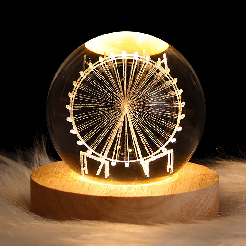 "Elevate your space with our enchanting LED Table Lamp - Galaxy Crystal Ball 3D Moon."