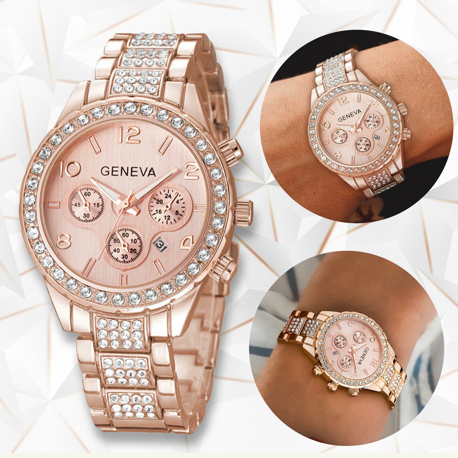 Waterproof Crystal Quartz Women's Luxury Watch