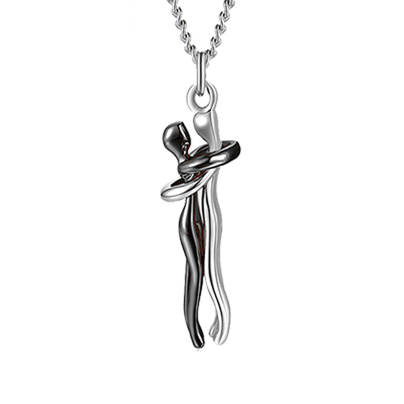 "Unisex Love Hug Pendant Necklace – Ideal Valentines Day Lover Gift. Express eternal love stylishly." image 4