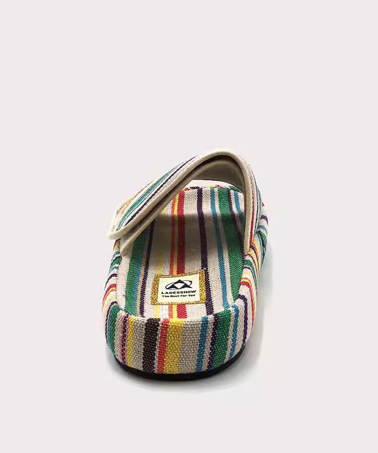 Summer Rainbow Canvas Outerwear Flip Flops
