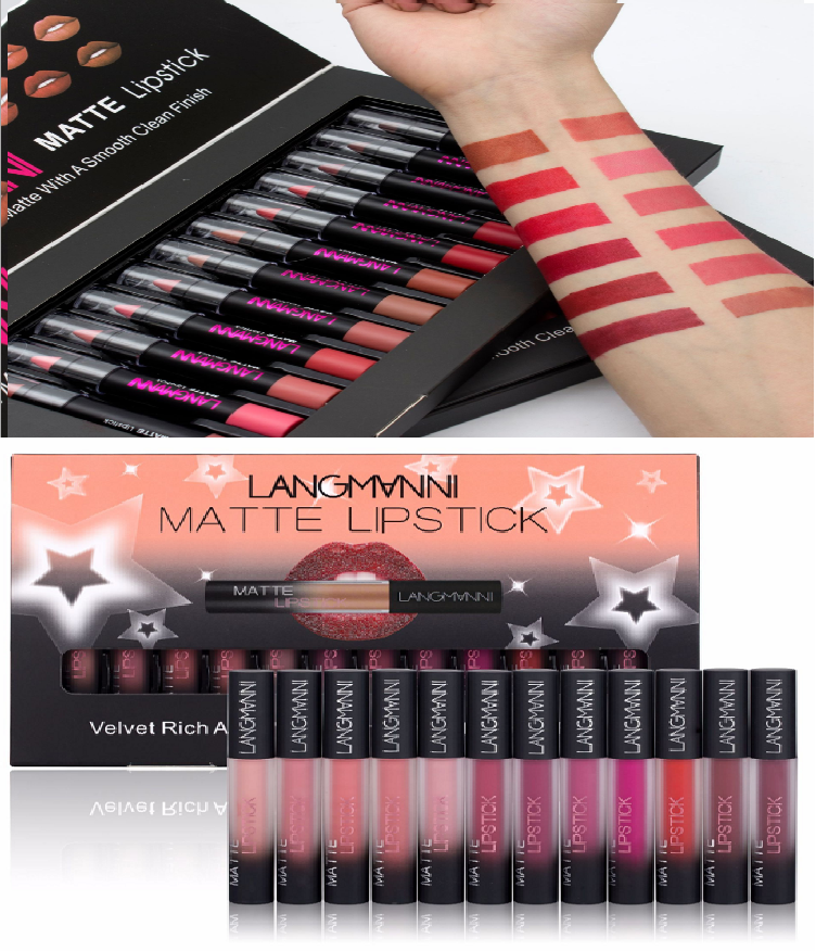 "Chic matte allure: Waterproof Velvet Lipstick Set for enduring, vibrant lips. Elevate your beauty routine." yuchimagic, image 7