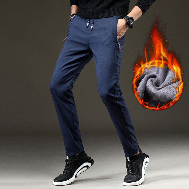 Men's winter velvet warm trousers