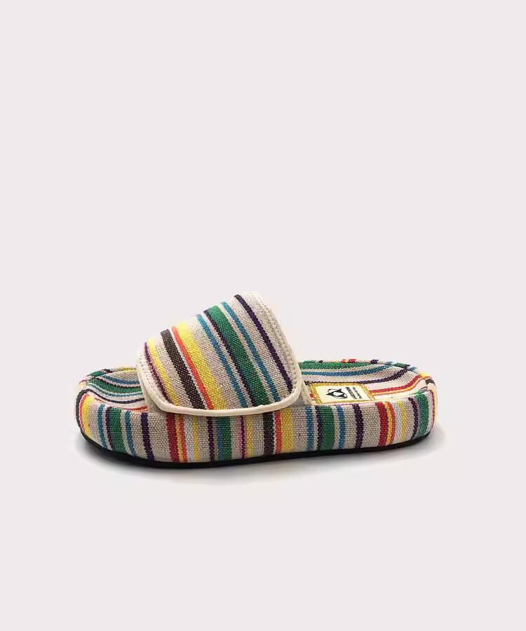 Summer Rainbow Canvas Outerwear Flip Flops