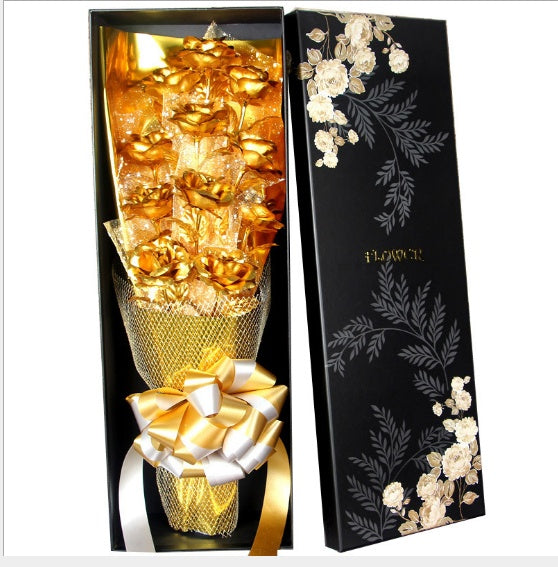 Valentine''s Day Gift on Valentine''s Day 24K Golden Rose