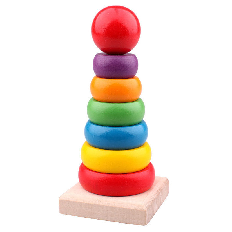 Colorful Wooden Rainbow Stacker kids toy: Inspire creativity and motor skills—available in-store! image 4