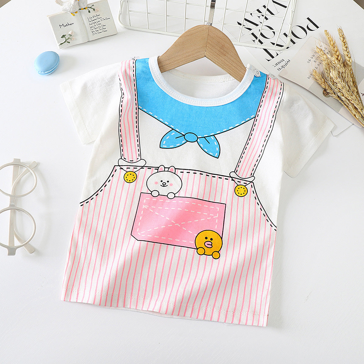 Kids' Cotton Short-Sleeved Bottoming Shirt