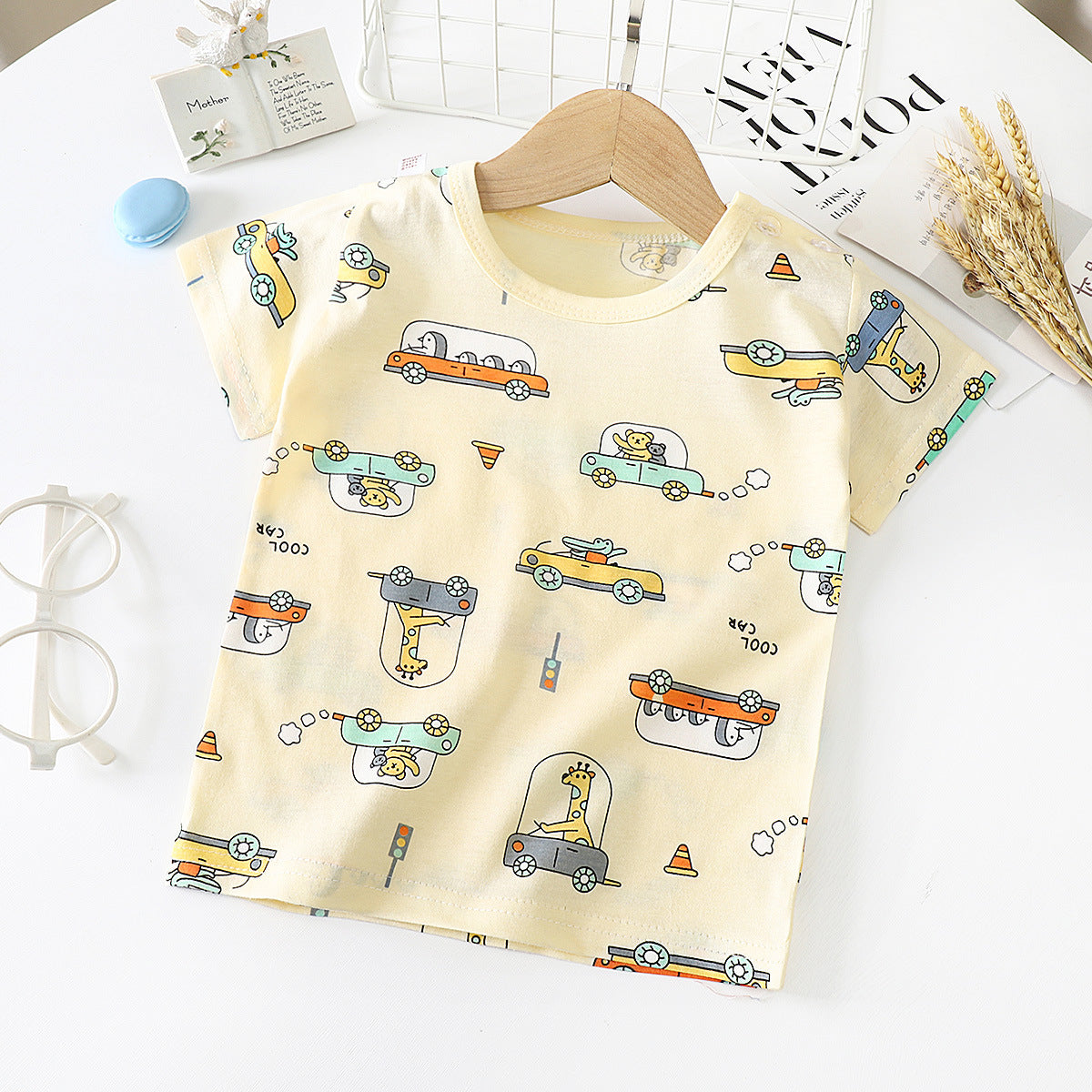 Kids' Cotton Short-Sleeved Bottoming Shirt