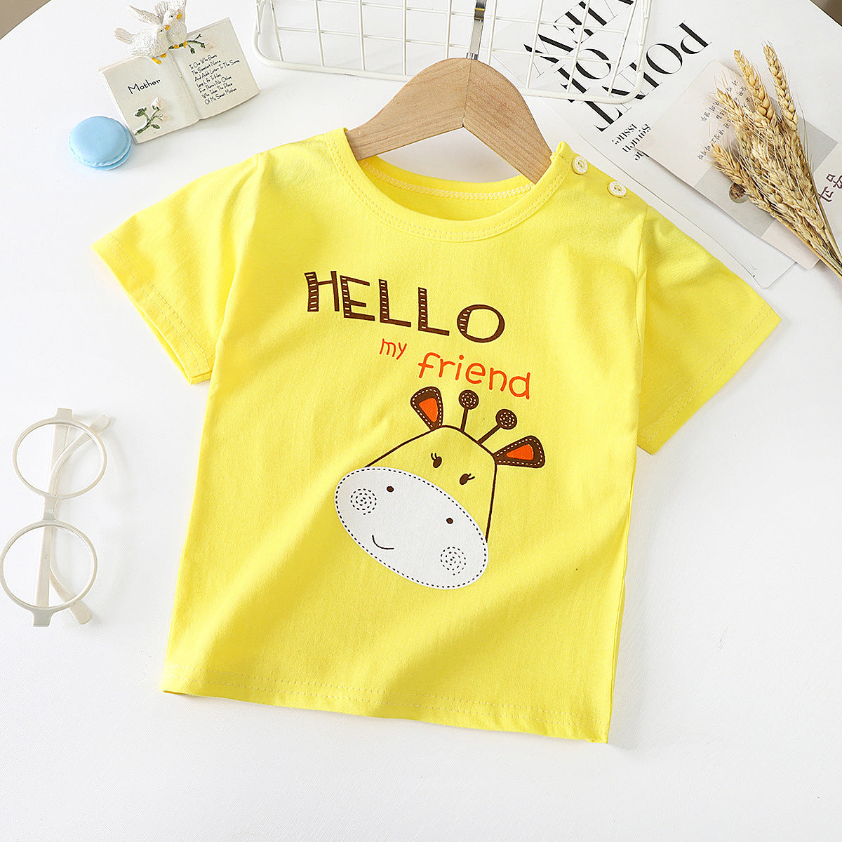 Kids' Cotton Short-Sleeved Bottoming Shirt