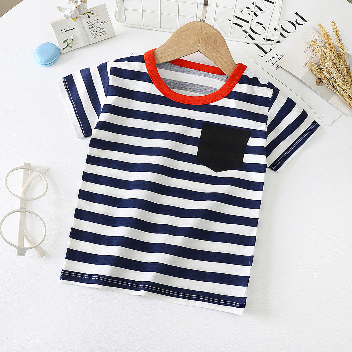 Kids' Cotton Short-Sleeved Bottoming Shirt