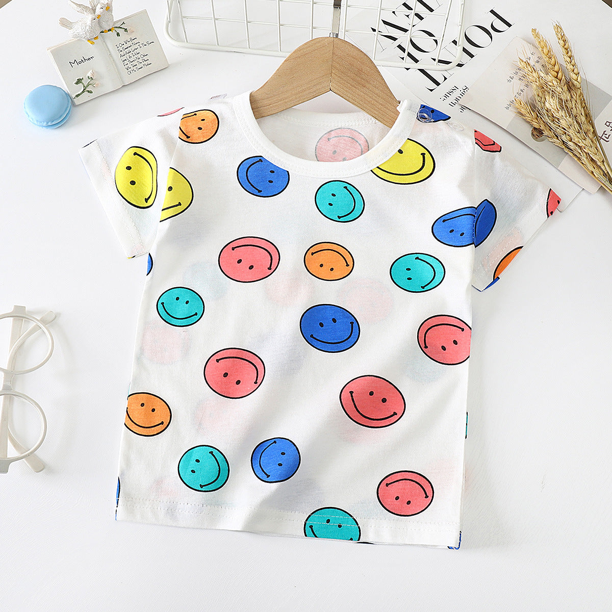 Kids' Cotton Short-Sleeved Bottoming Shirt