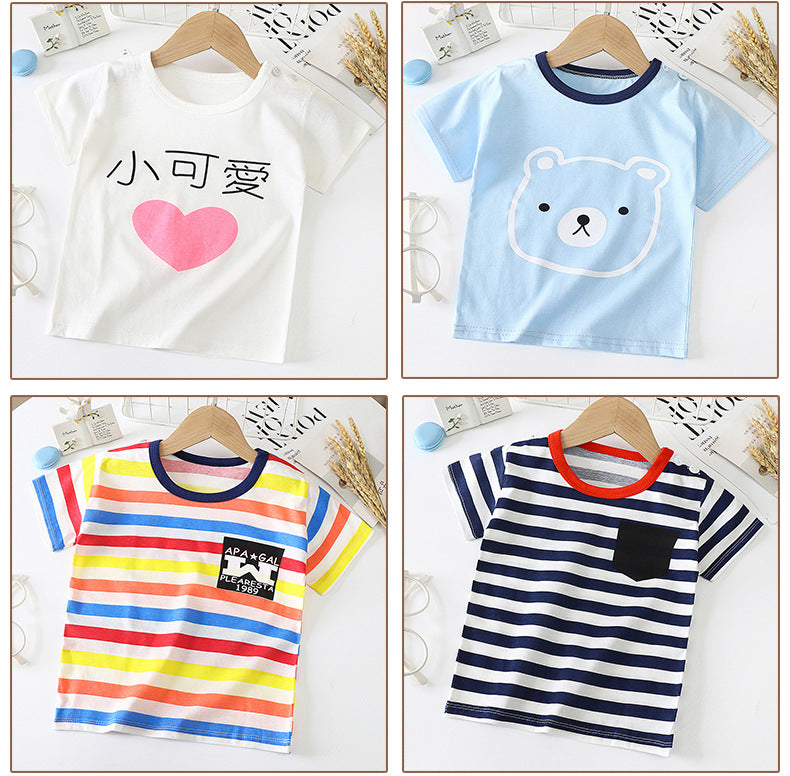 Kids' Cotton Short-Sleeved Bottoming Shirt
