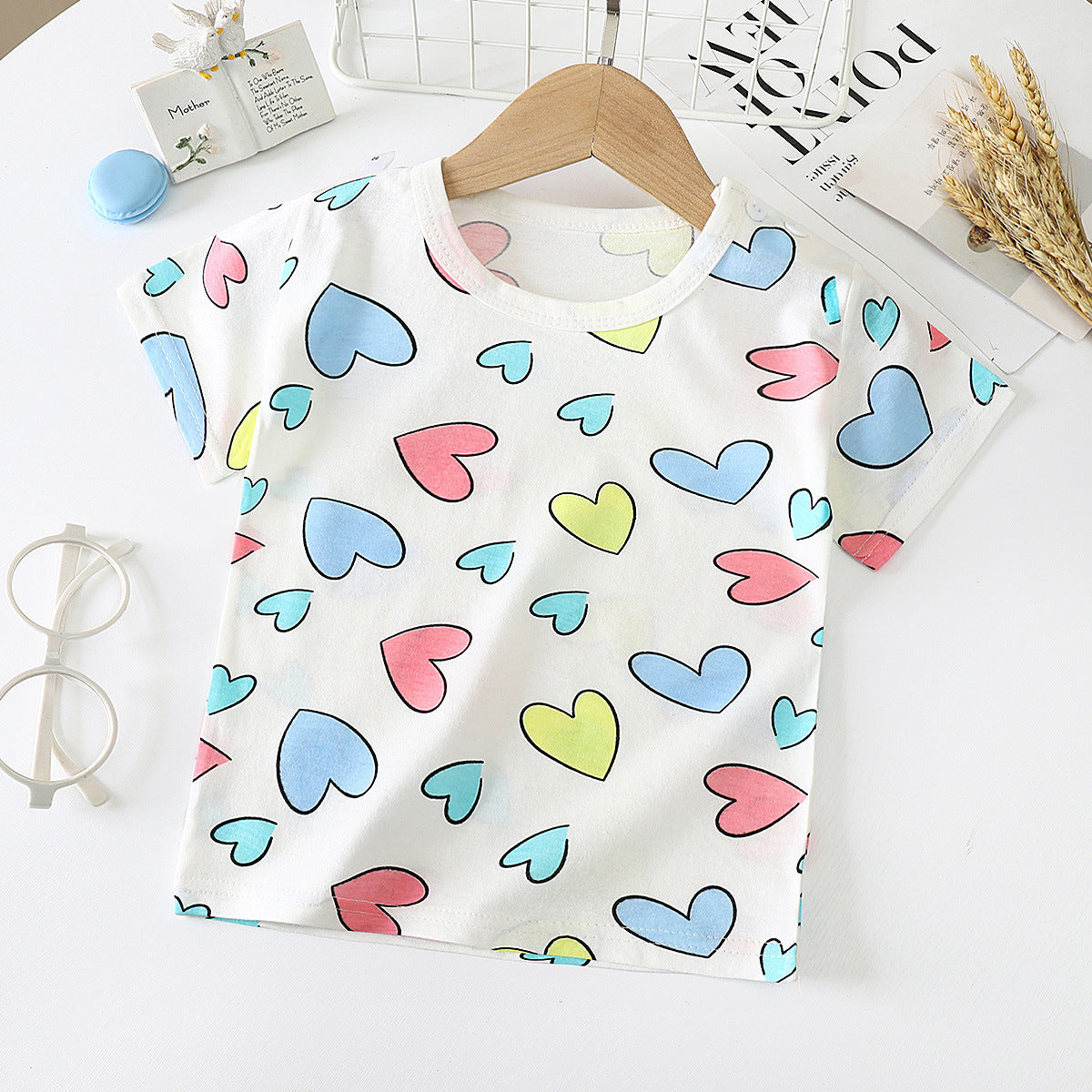 Kids' Cotton Short-Sleeved Bottoming Shirt
