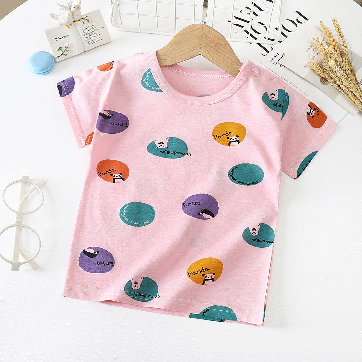 Kids' Cotton Short-Sleeved Bottoming Shirt