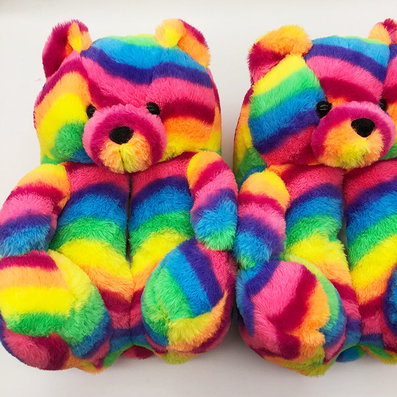 "Cuddle up in style! Homey warmth with Plush Teddy Bear Slippers. Your feet's new best friends!" image 3