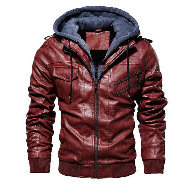 "Elevate your style with our Motorcycle Leather Jacket Men - Zip up warmth and streetwear flair." image 7