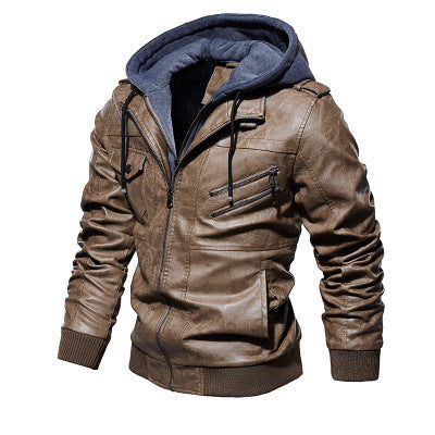 "Elevate your style with our Motorcycle Leather Jacket Men - Zip up warmth and streetwear flair." image 8