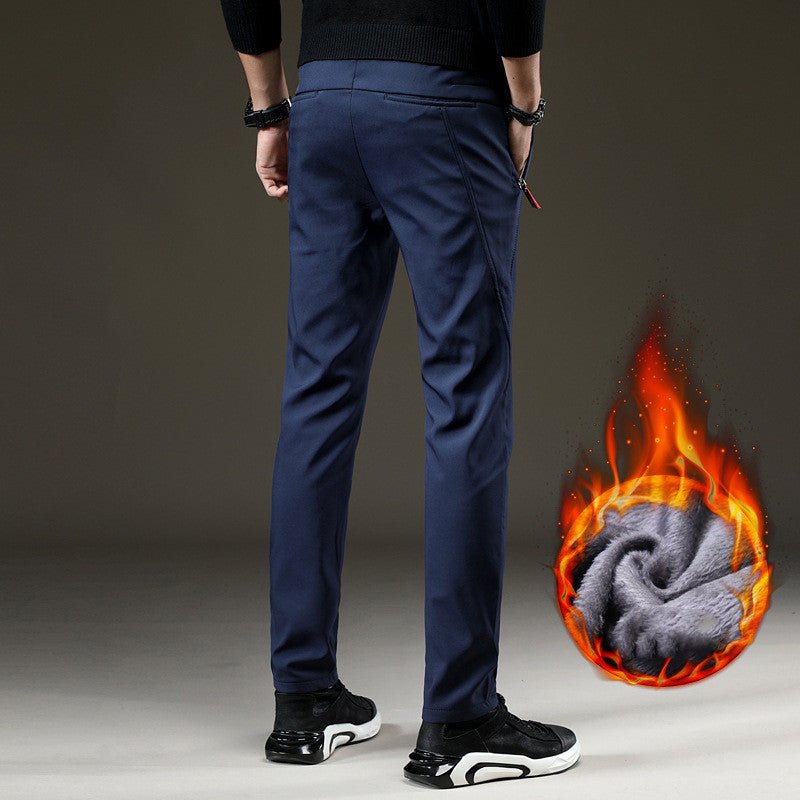 Men's winter velvet warm trousers