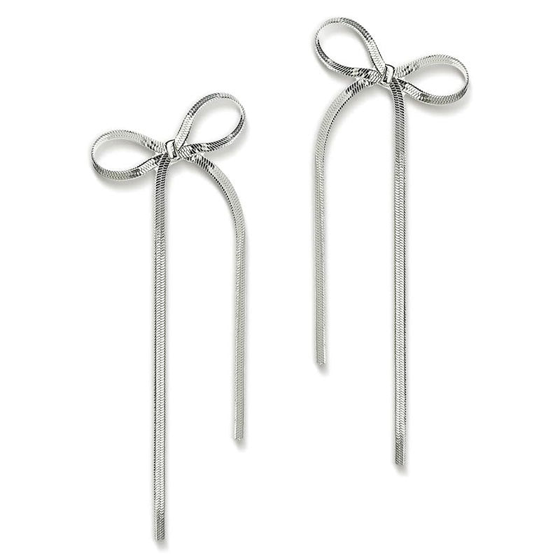 "Elevate your style with Women's Bow Tassel Long Earrings – a perfect blend of elegance and charm." image 7