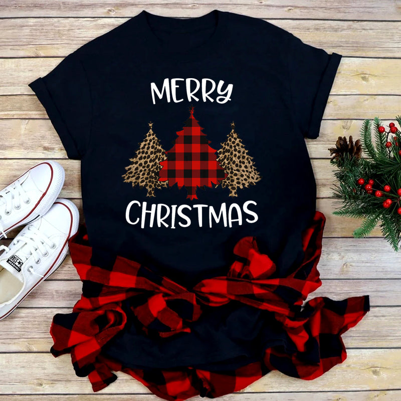 Festive Foreign Trade Christmas Tree T-shirt for Men and Women - celebrate the season in style! image 19