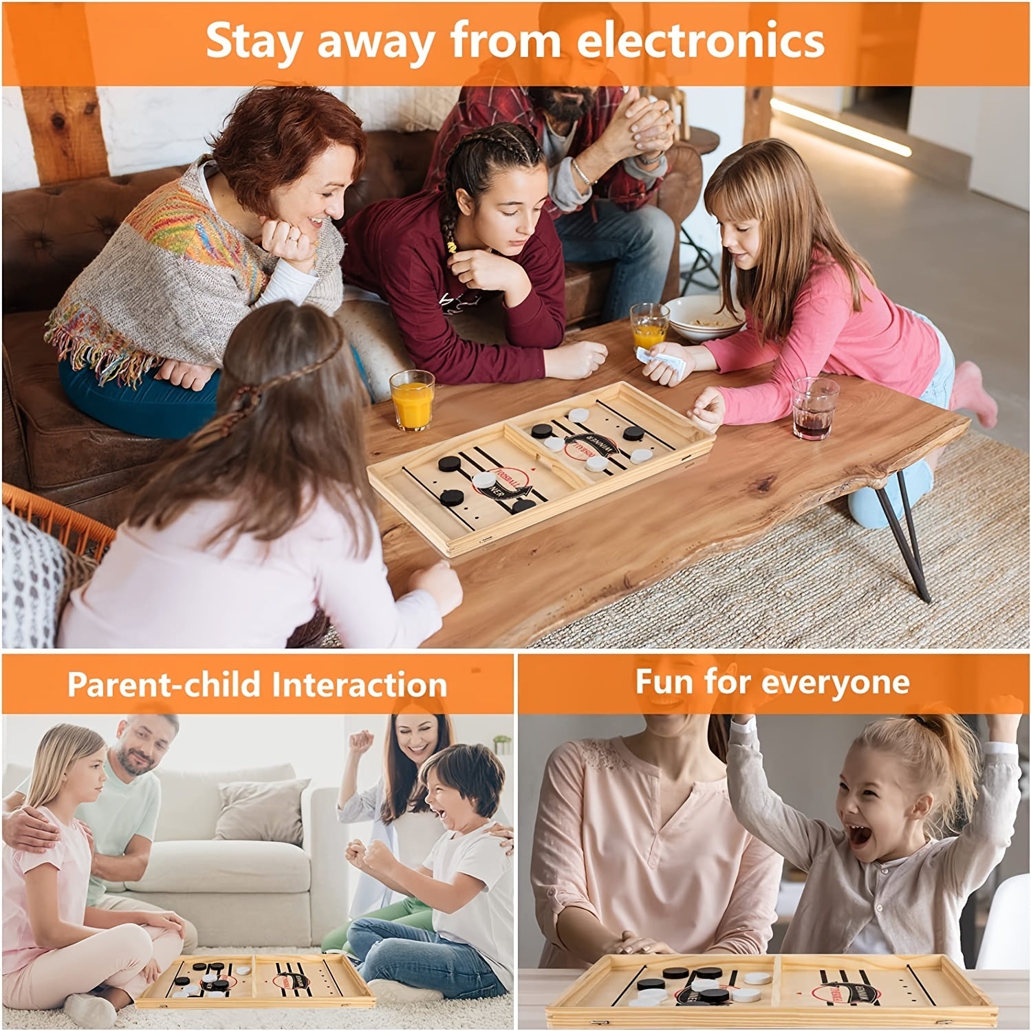 Wooden Sling Puck Game, Family Fun for All Ages