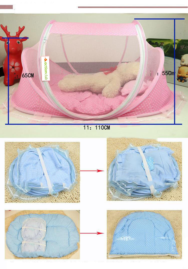 Foldable Baby Bed Net With Pillow Net