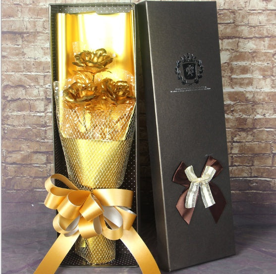 Valentine''s Day Gift on Valentine''s Day 24K Golden Rose