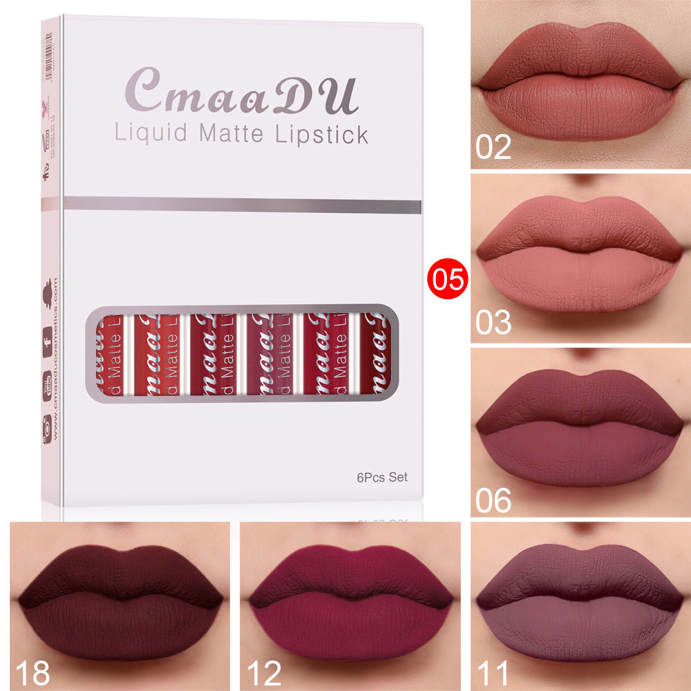 "Luscious lips await! Shop our Matte Non-stick Cup Waterproof Lipstick Set for enduring beauty today." image 4