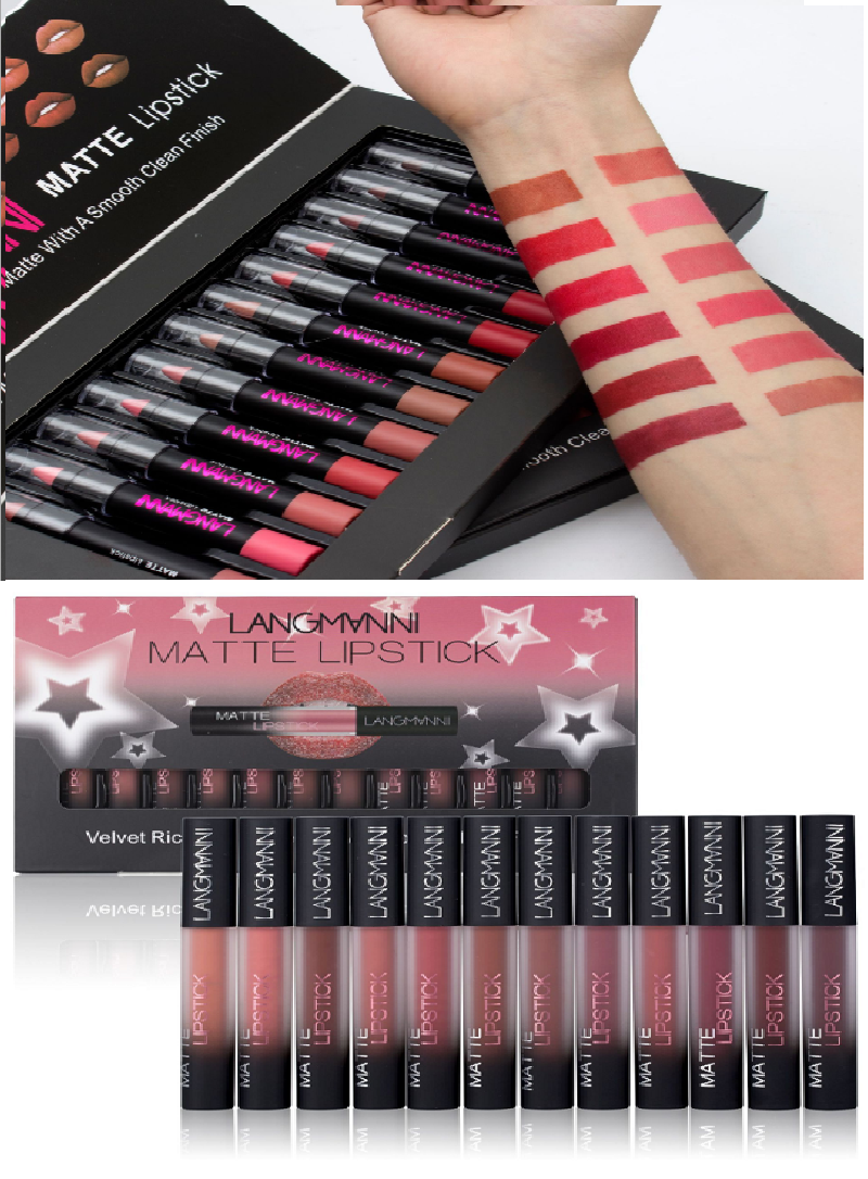 "Chic matte allure: Waterproof Velvet Lipstick Set for enduring, vibrant lips. Elevate your beauty routine." yuchimagic, image 9