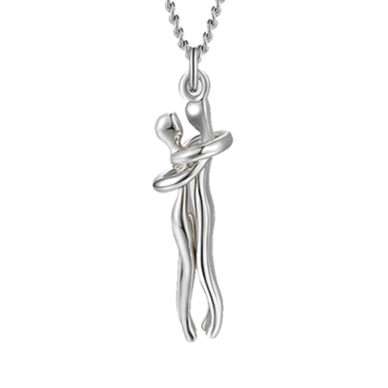 "Unisex Love Hug Pendant Necklace – Ideal Valentines Day Lover Gift. Express eternal love stylishly." image 7