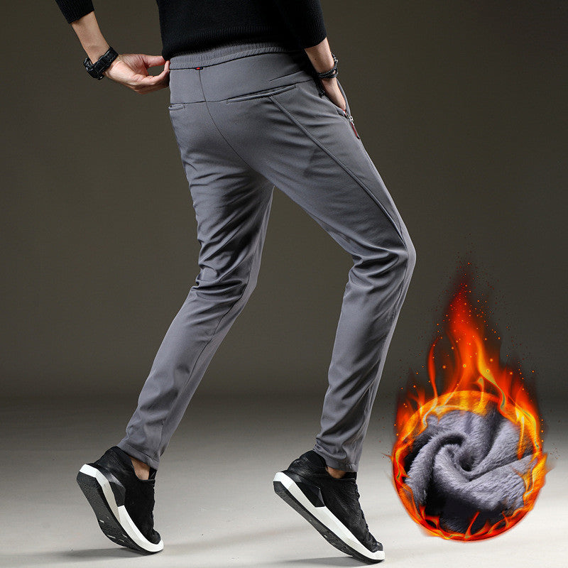 Men's winter velvet warm trousers