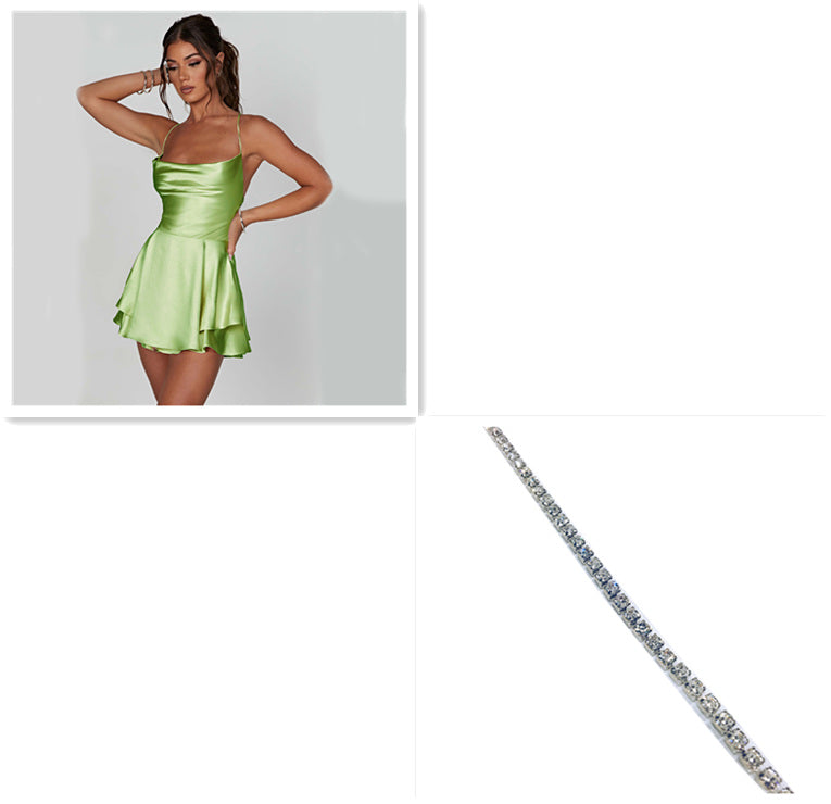 "Captivate in our backless satin dress – a chic blend of allure and sophistication for women."