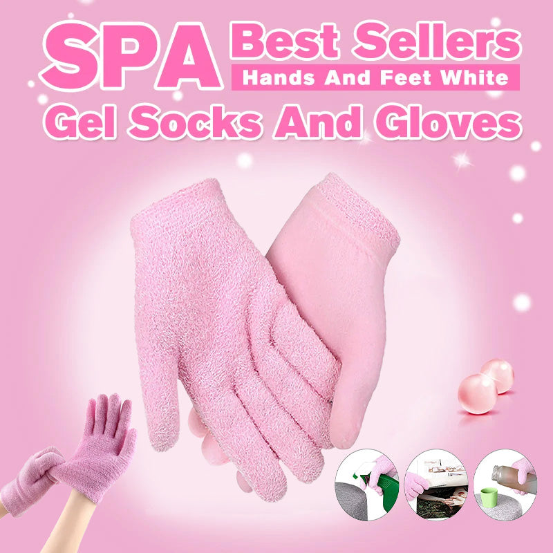 "Revitalize with our Spa Gel Gloves, a soothing foot and hand mask for intense moisturizing." image 1