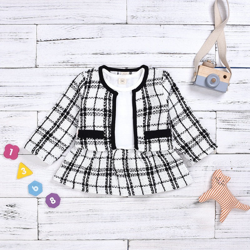 "Charming Long-sleeved Two-piece Baby Dress Set: Small Incense Wind Suit - Irresistible comfort and style." image 5