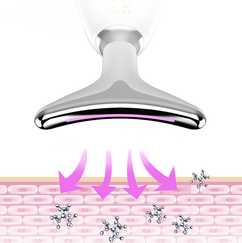 "Revitalize with Blue & Red Light Neck Massager: Youthful skin awaits in our rejuvenating device." image 4