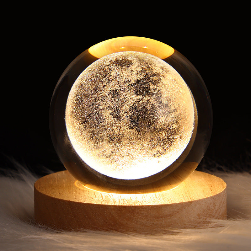 "Elevate your space with our enchanting LED Table Lamp - Galaxy Crystal Ball 3D Moon."