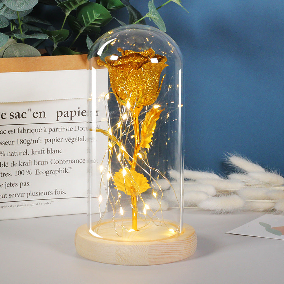 "Eternal Rose Flowers LED Light in Glass Cover - Perfect Day Valentine's Day Gift for Girlfriend"