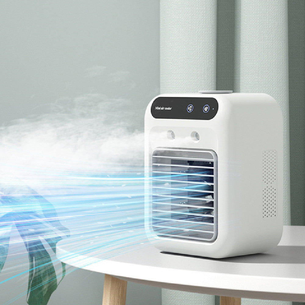"Portable air cooler fan, water cooling fan for rooms, offices, and cars; rechargeable air cooler cooling fan."