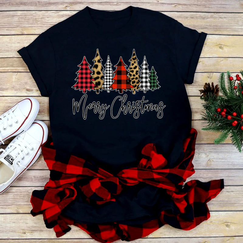 Festive Foreign Trade Christmas Tree T-shirt for Men and Women - celebrate the season in style! image 13