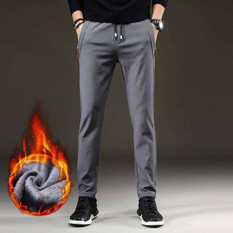 Men's winter velvet warm trousers