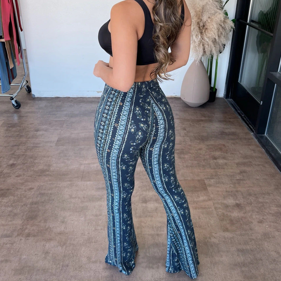"Shop trendy Elastic Waist Wide Leg Pants for women - Slim, sexy, and stylish prints!"