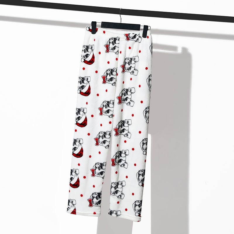 "Cozy up in Cartoon Flannel Snug Warm Home Pants – your autumn and winter essential for comfort and style!" image 7