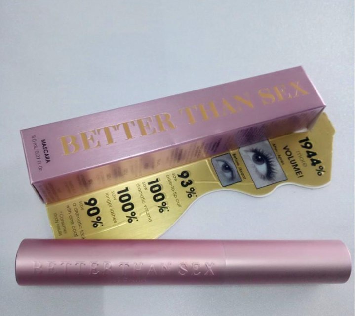 "Transform your lashes with Better Than Sex Volumizing Mascara—captivating volume and intense allure in every swipe." 2