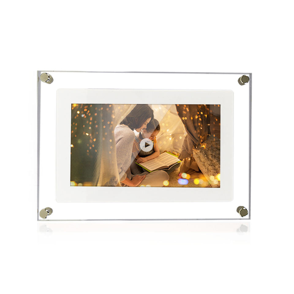 "Elevate memories with our Acrylic Digital Photo Video Frame – modern elegance for cherished moments."