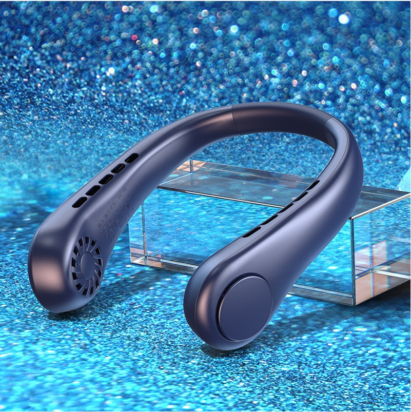 "New Mini Neck Fan, portable bladeless fan, hanging neck, rechargeable for summer sports cooling."