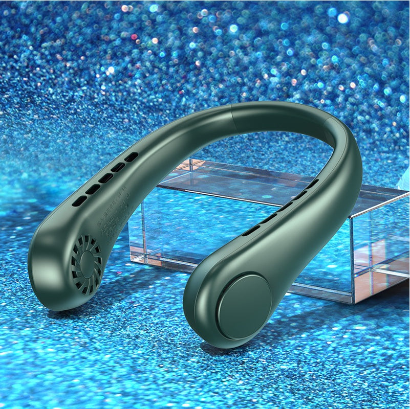 "New Mini Neck Fan, portable bladeless fan, hanging neck, rechargeable for summer sports cooling."