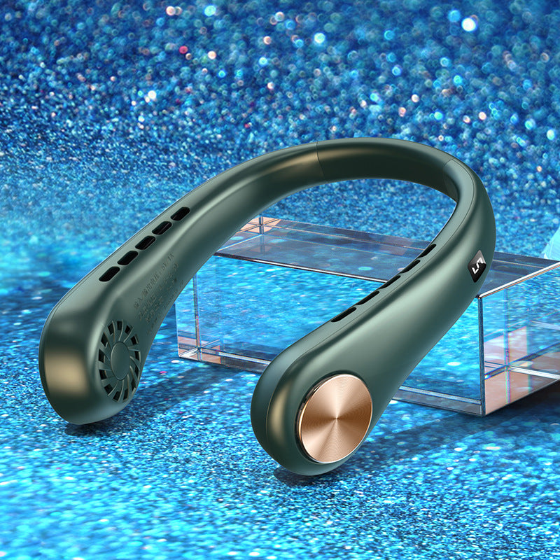 "New Mini Neck Fan, portable bladeless fan, hanging neck, rechargeable for summer sports cooling."