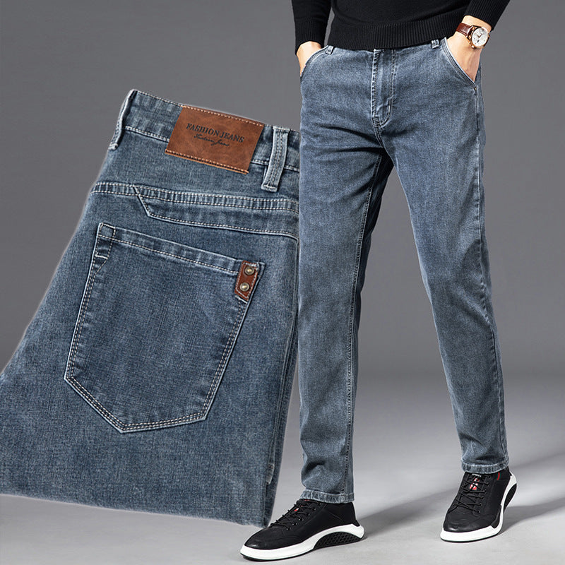 "Upgrade your style with Men's Loose Straight Smoky Gray Jeans – Comfort meets fashion perfection." image 3